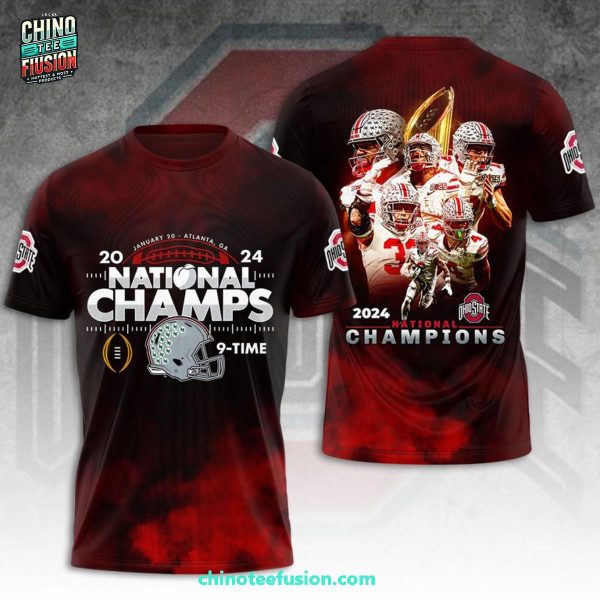 2024 National Champs 9-Time Ohio State Buckeyes Special New 3D T-Shirt