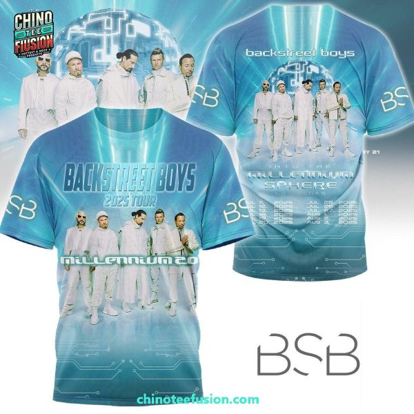Backstreet Boys Band 2025 Tour Into The Millennium Sphere Las Vegas 3D T-Shirt