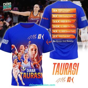 Diana Taurasi 6x Olympic Gold Medalist 2025 3D T-Shirt