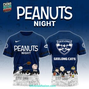 Geelong Cats x Snoopy 75th Anniversary of Peanuts For Fans 3D T-Shirt