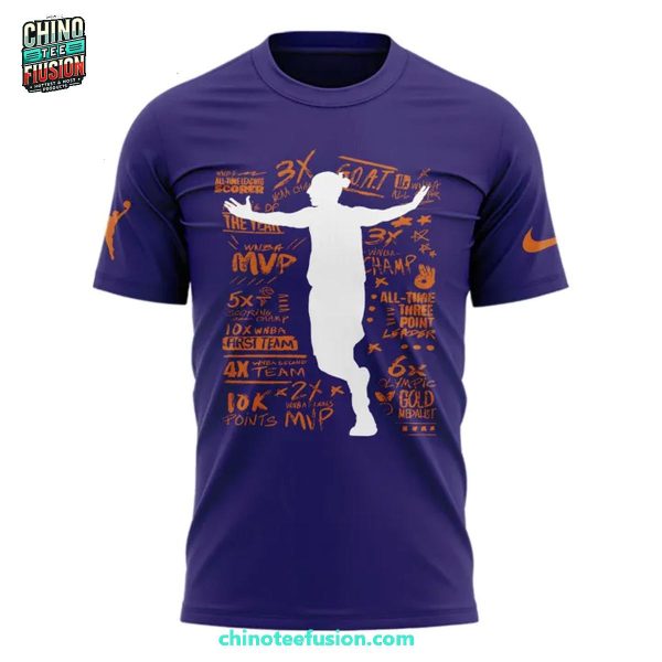 Goat Diana Taurasi x Phoenix Mercury White Mamba MVP 2025 3D T-Shirt