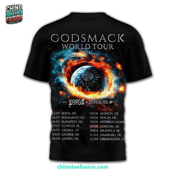 Godsmack Band World Tour 2025 For Fans 3D T-Shirt