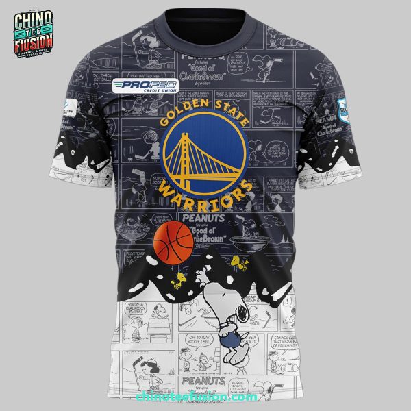 Golden State Warriors 75th Anniversary Of Peanuts Night For Fans 3D T-Shirt