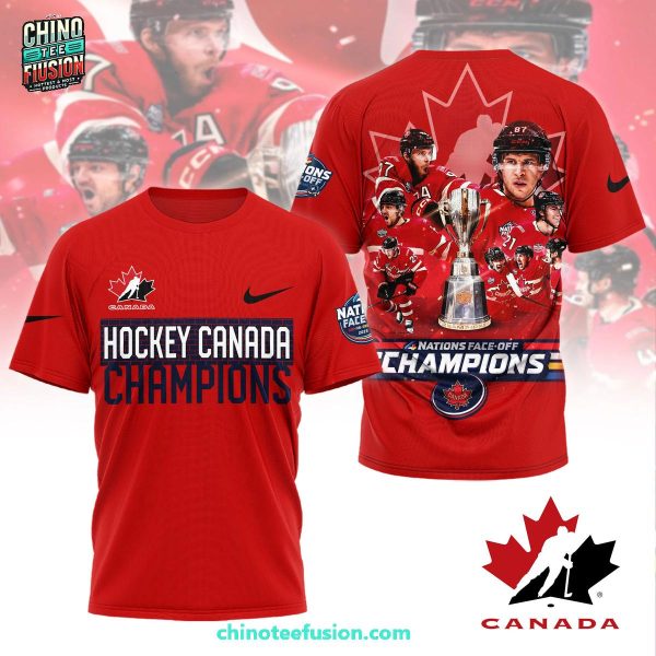 Hockey Canada Champions Nation Face-Off 2025 Limited Edition 3D T-Shirt