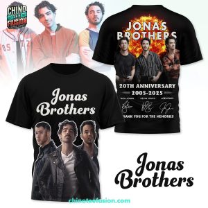 Jonas Brothers 20th Anniversary 2005-2025 Thank You For The Memories 3D T-Shirt