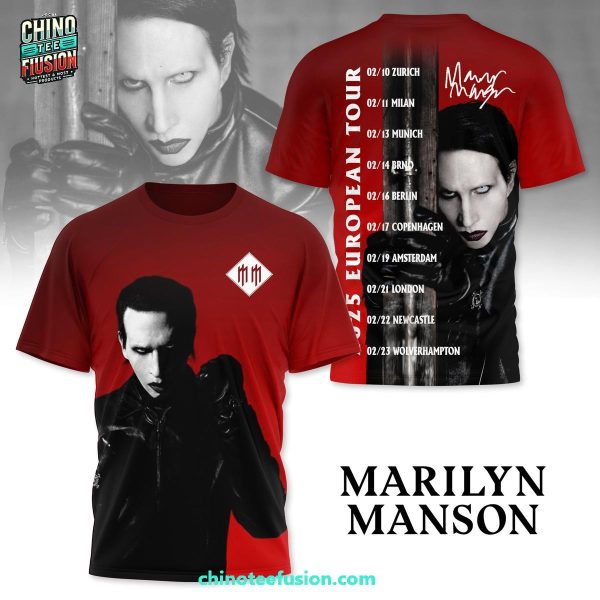 Marilyn Manson 2025 European Tour For Fans Special New 3D T-Shirt