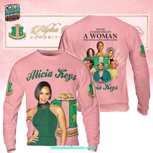 Never Understimate A Woman Who Loves Alpha Kappa Alpha And Alicia Keys 3D T-Shirt