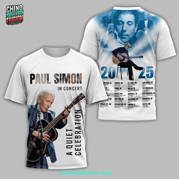 Paul Simon In Concert A Quiet Celebration 2025 3D T-Shirt