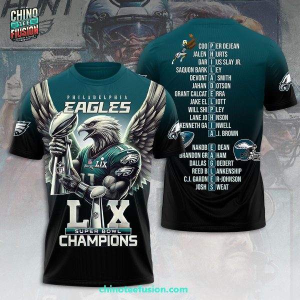 Philadelphia Eagles Super Bowl LIX Champions 2025 Special New 3D T-Shirt