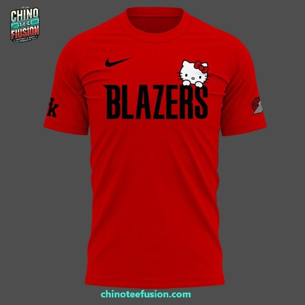 Portland Trail Blazers x Hello Kitty Red For Fans 3D T-Shirt