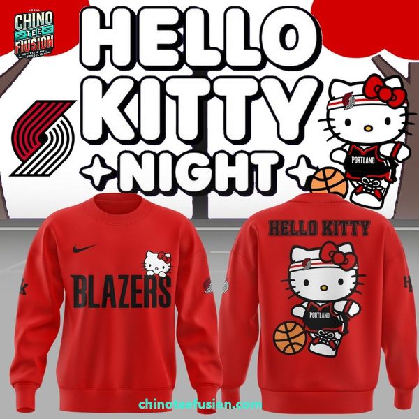 Portland Trail Blazers x Hello Kitty Red For Fans 3D T-Shirt