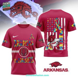 Arkansas Razorbacks Autism For Fans 2025 3D T-Shirt