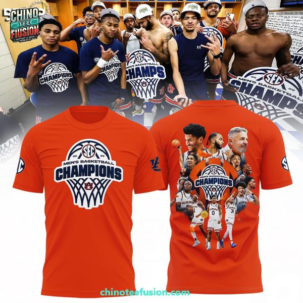 Auburn Tigers Men’s Basketball SEC Regular Season Champions 2025 3D T-Shirt