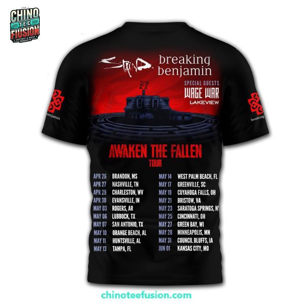 Breaking Benjamin Awaken The Fallen Tour 2025 For Fans 3D T-Shirt