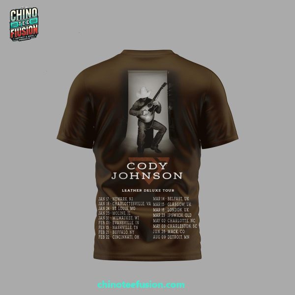 Cody Johnson Leather Deluxe Tour 2025 For Fans 3D T-Shirt