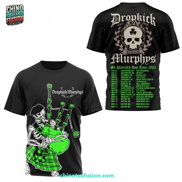 Dropkick Murphys St. Patricks Day Tour 2025 3D T-Shirt