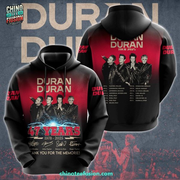 Duran Tour 2025 47 Years Thank You For The Memories 3D T-Shirt