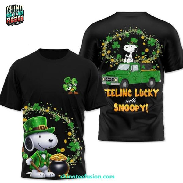 Happy St Patrick Day Feeling lucky With Snoopy 3D T-Shirt