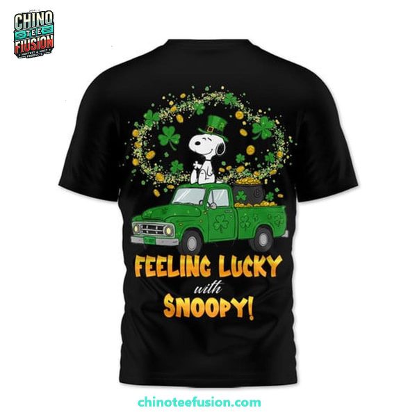 Happy St Patrick Day Feeling lucky With Snoopy 3D T-Shirt