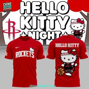 Houston Rockets x Hello Kitty Night 2025 Blue 3D T-Shirt