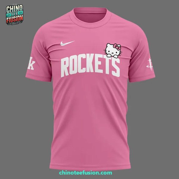 Houston Rockets x Hello Kitty Night For Fans 2025 Pink 3D T-Shirt