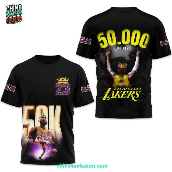 Los Angeles Lakers Lebron James 50,000 Points 2025 3D T-Shirt