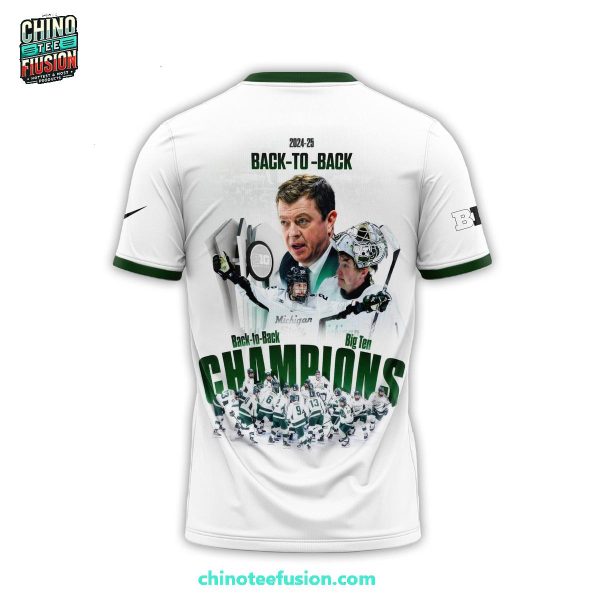 Michigan State Spartans Back To Back Big Ten Regula Season 2024-2025 Champions 3D T-Shirt