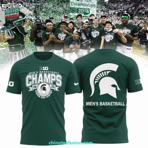 Michigan State Spartans Men’s Basketball Big 10  Regular Season 2025 Champions 3D T-Shirt