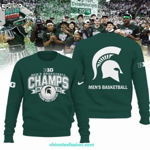 Michigan State Spartans Men’s Basketball Big 10  Regular Season 2025 Champions 3D T-Shirt