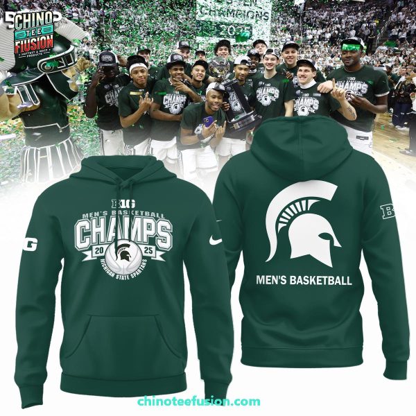 Michigan State Spartans Men’s Basketball Big 10  Regular Season 2025 Champions 3D T-Shirt