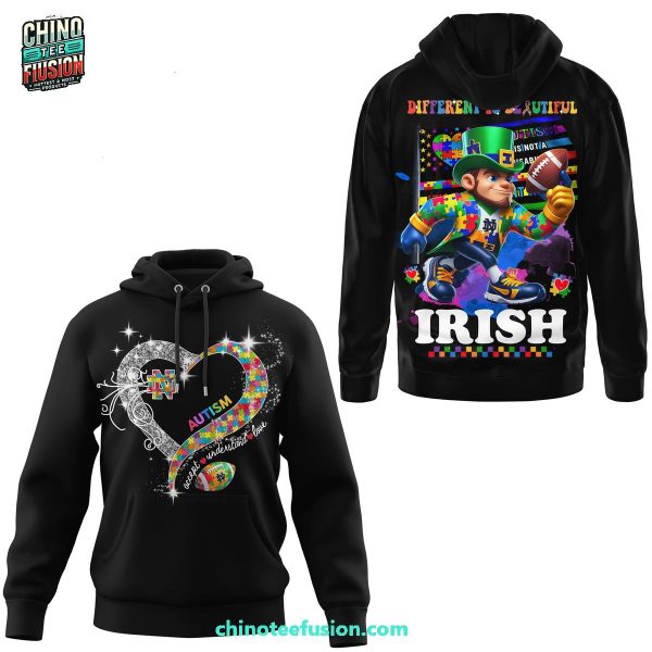 Notre Dame Fighting Irish Autism Different Is Beautiful Irish 3D T-Shirt