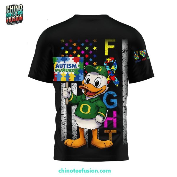 Oregon Ducks Autism Awareness Respect Euqality Support Love Inclusion Acceptance 3D T-Shirt