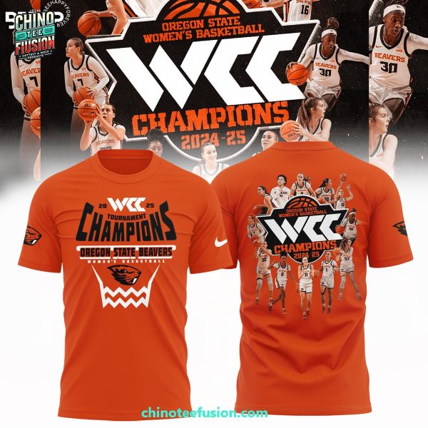 Oregon State Beavers WCC Womens Basketball Conference Tournament Champions 2025 3D T-Shirt