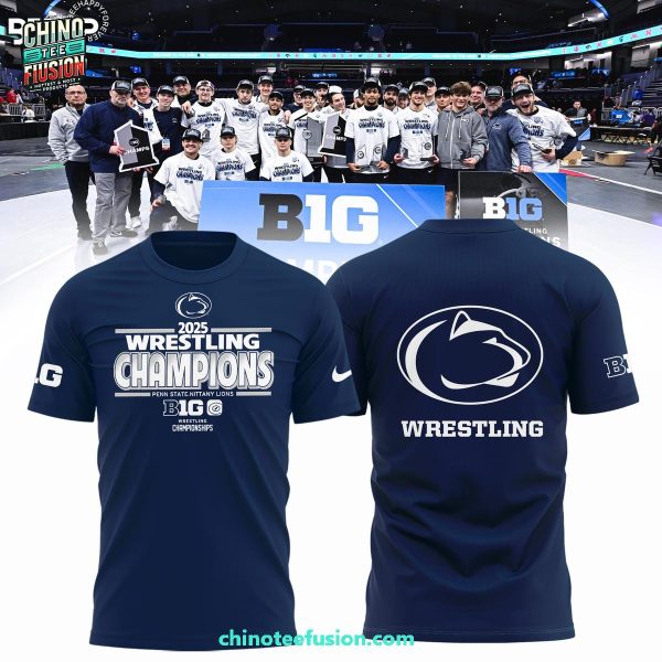 Penn State Nittany Lions 2025 Big Ten Wrestling Conference Tournament Champions 3D T-Shirt