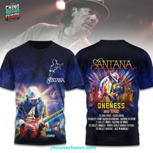 Santana Oneness 2025 Tour For Fan 3D T-Shirt