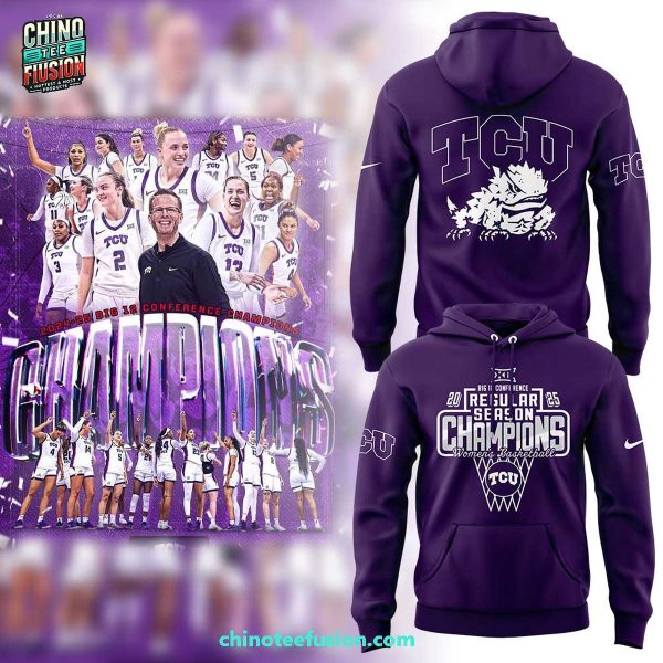 TCU Horned Frogs Women’s Basketball Big 12 Conference 2025 Regular Season Champions 3D T-Shirt