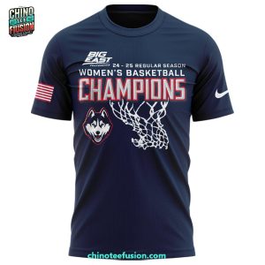 UConn Huskies Big East Conference 2024-2025 Reular Season Women’s Basketball Champions 3D T-Shirt