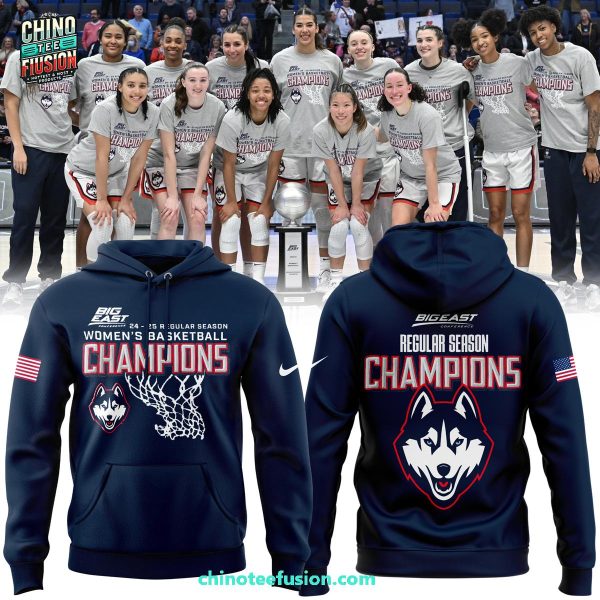 UConn Huskies Big East Conference 2024-2025 Reular Season Women’s Basketball Champions 3D T-Shirt